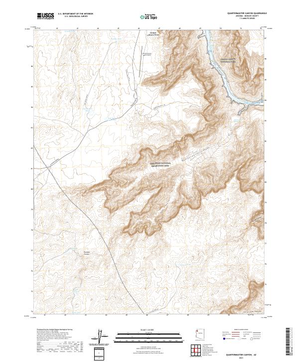 Quartermaster Canyon topographic map thumbnail