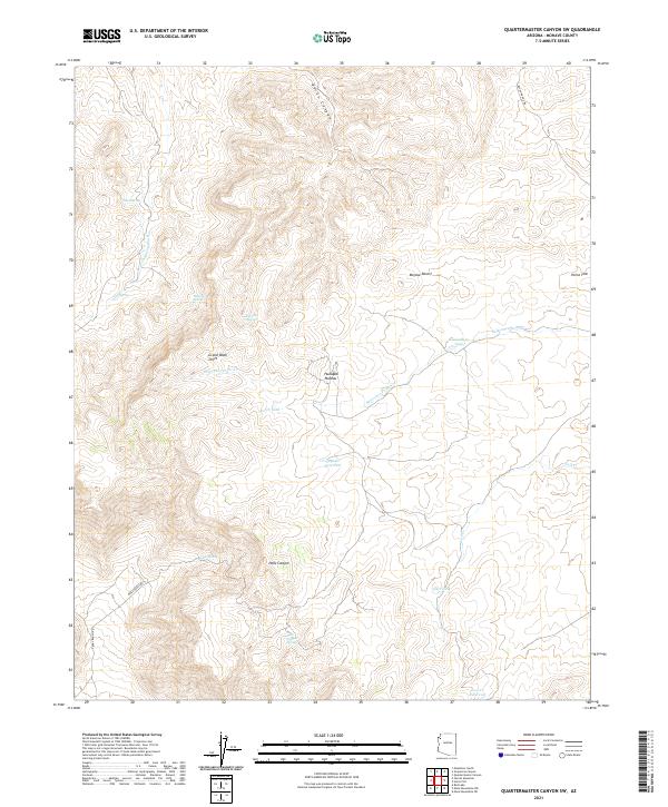 Quartermaster Canyon SW topographic map thumbnail