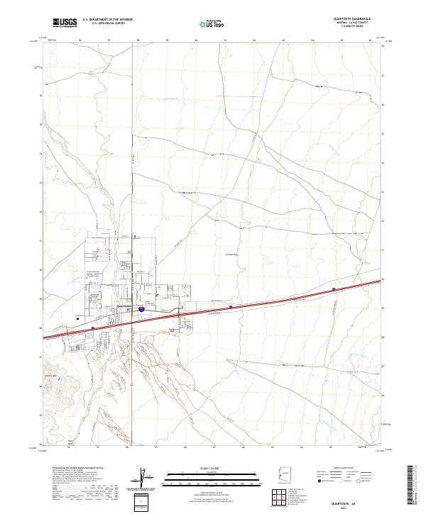 Quartzsite topographic map thumbnail