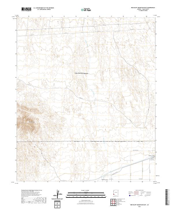 Red Bluff Mountain East topographic map thumbnail