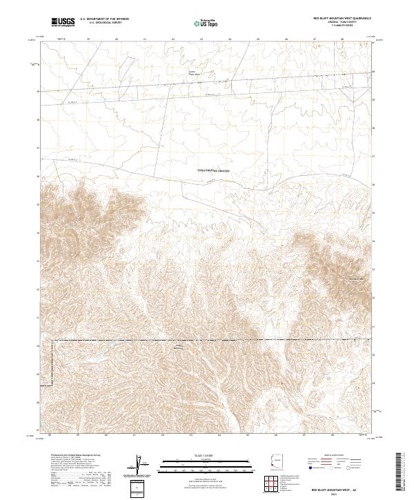 Red Bluff Mountain West topographic map thumbnail