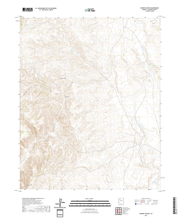 Rhodes Canyon topographic map thumbnail