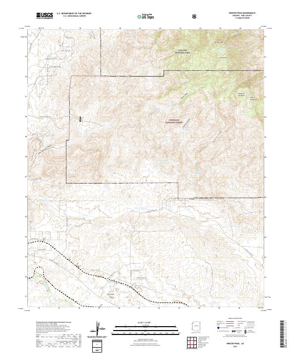 Rincon Peak 2021 topographic map thumbnail