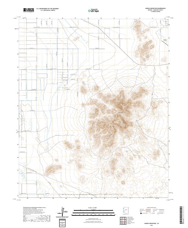 Saddle Mountain topographic map thumbnail