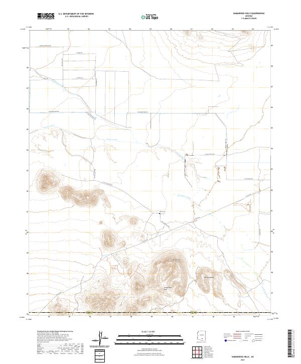 Samaniego Hills topographic map thumbnail