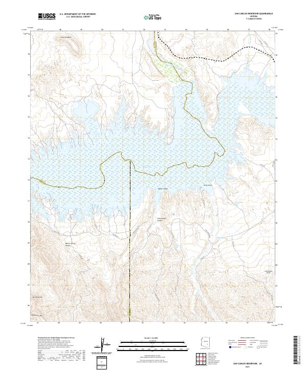San Carlos Reservoir 2021 topographic map thumbnail