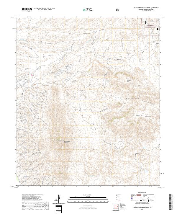 San Cayetano Mountains topographic map thumbnail