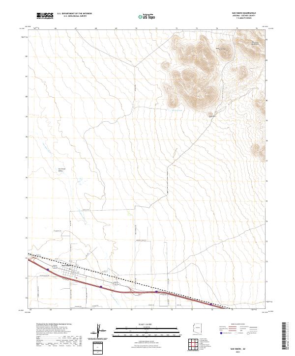 San Simon topographic map thumbnail