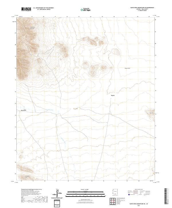 Santa Rosa Mountains SE 2021 topographic map thumbnail