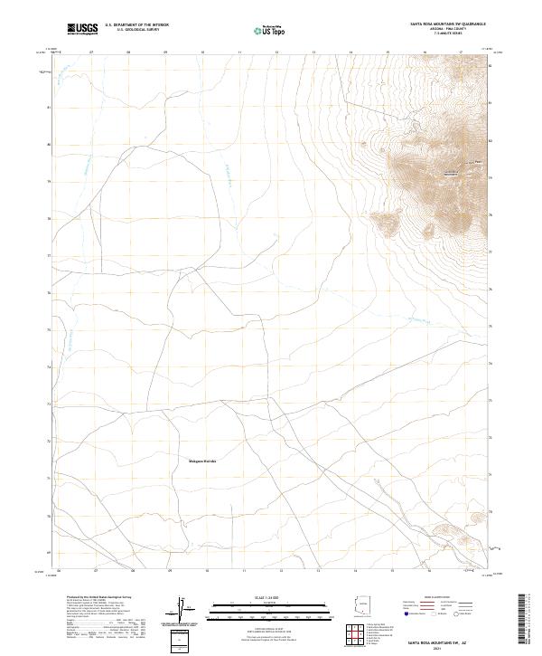 Santa Rosa Mountains SW 2021 topographic map thumbnail