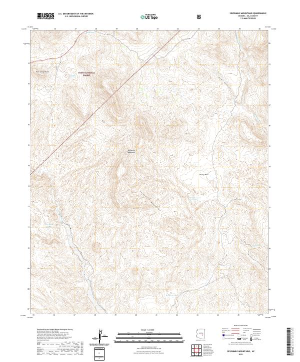 Sevenmile Mountains topographic map thumbnail