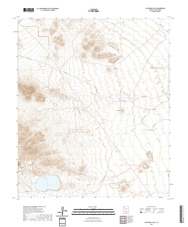 Silver Bell East 2021 topographic map thumbnail