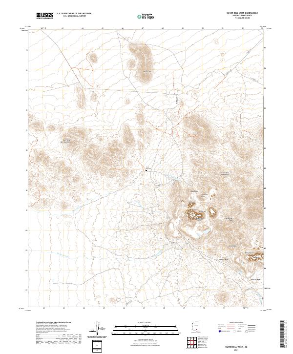 Silver Bell West 2021 topographic map thumbnail