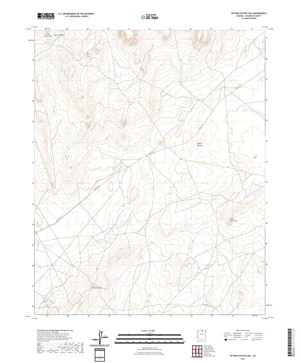 Sitting Coyote Hill topographic map thumbnail