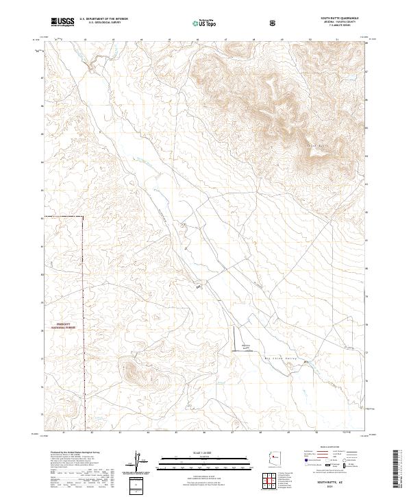South Butte topographic map thumbnail