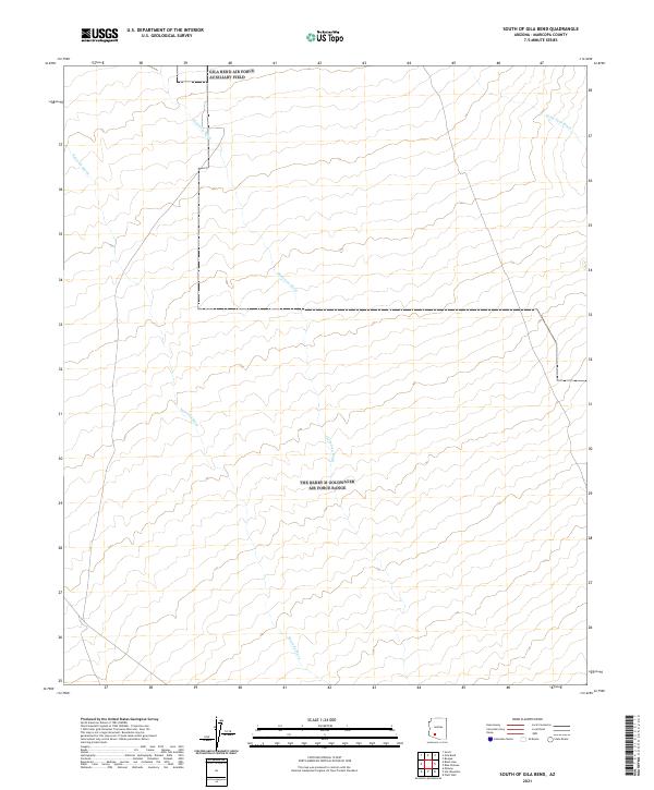 South of Gila Bend 2021 topographic map thumbnail