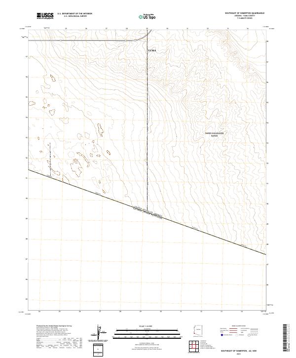 Southeast of Somerton topographic map thumbnail