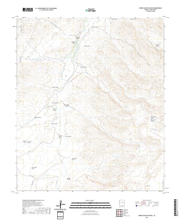 Spring Water Canyon topographic map thumbnail