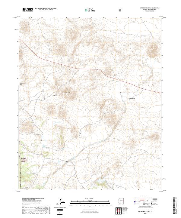 Springerville NW topographic map thumbnail