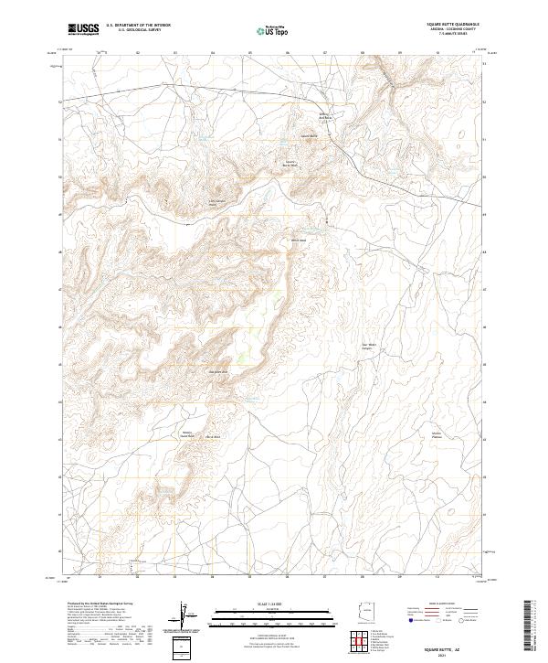 Square Butte 2021 topographic map thumbnail
