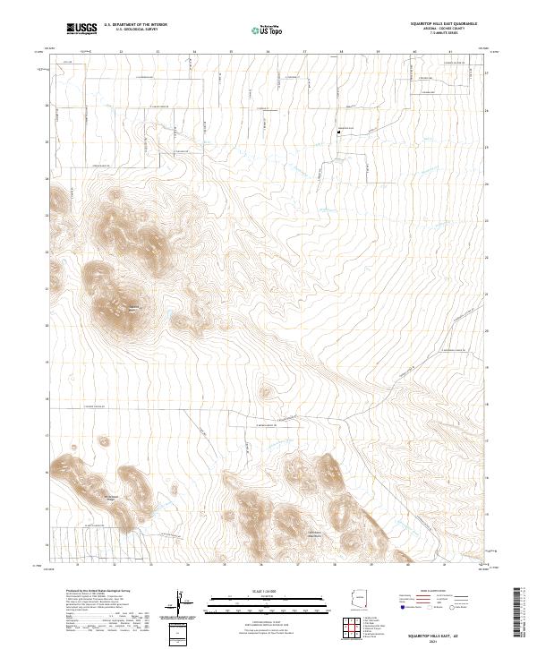 Squaretop Hills East topographic map thumbnail