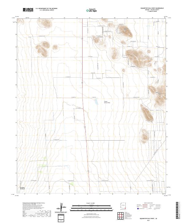Squaretop Hills West topographic map thumbnail