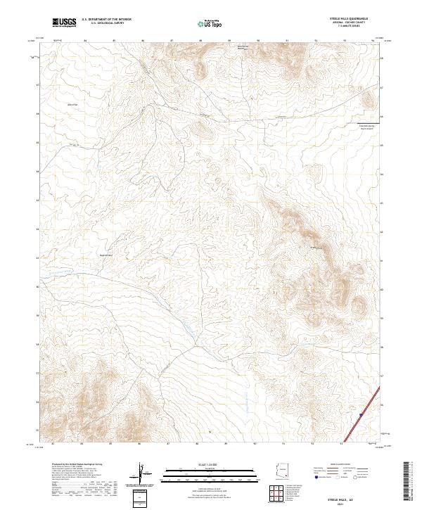 Steele Hills 2021 topographic map thumbnail