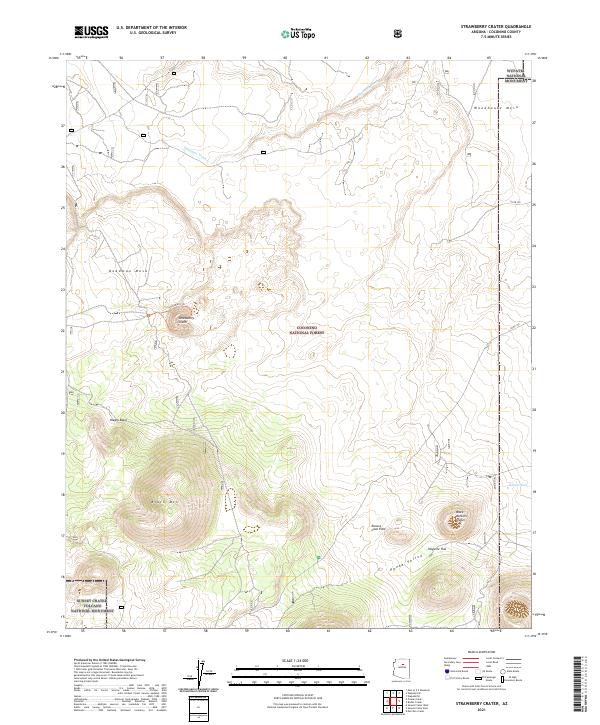 Strawberry Crater topographic map thumbnail