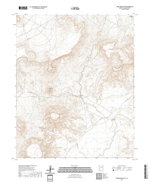 Sunflower Butte topographic map thumbnail