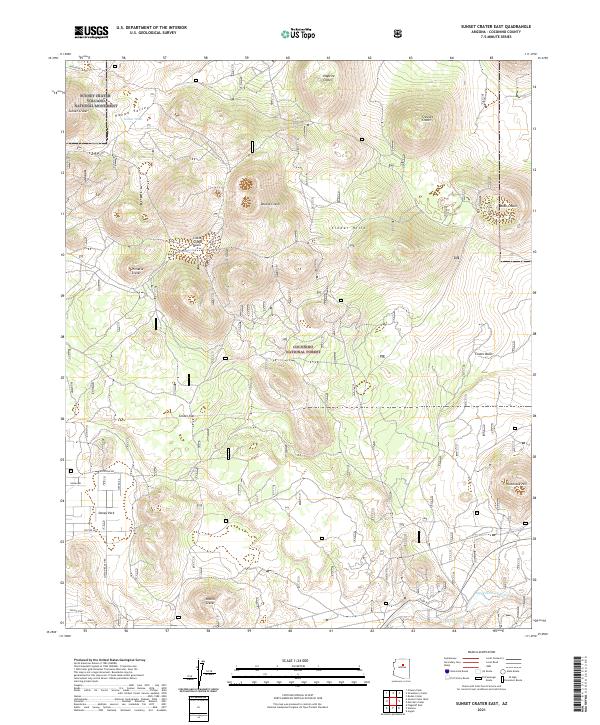 Sunset Crater East topographic map thumbnail