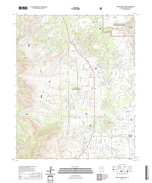 Sunset Crater West topographic map thumbnail