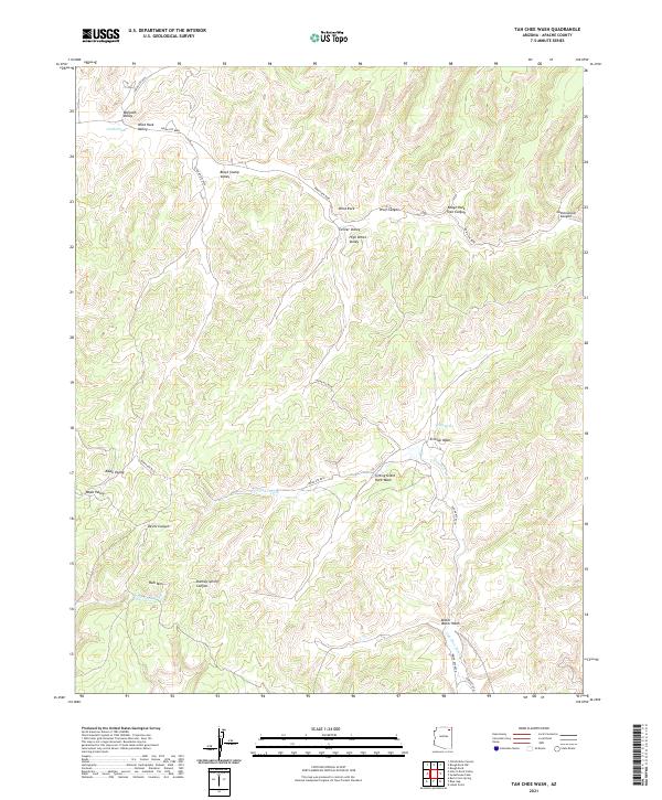 Tah Chee Wash topographic map thumbnail