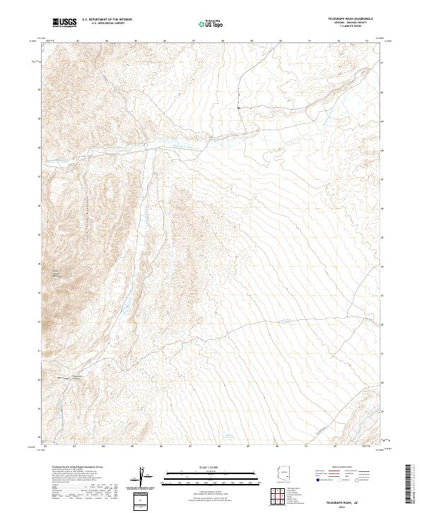 Telegraph Wash topographic map thumbnail