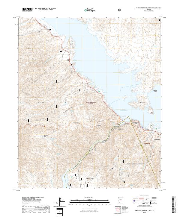 Theodore Roosevelt Dam 2021 topographic map thumbnail
