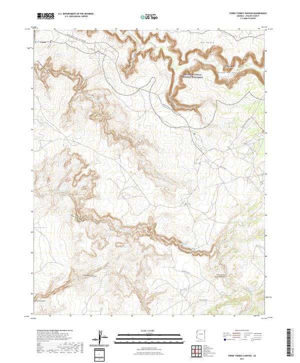 Three Turkey Canyon topographic map thumbnail