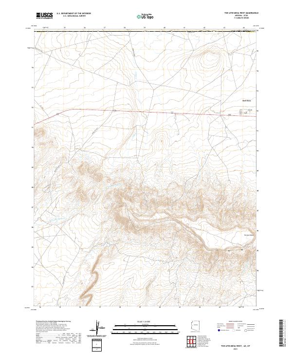 Toh Atin Mesa West topographic map thumbnail
