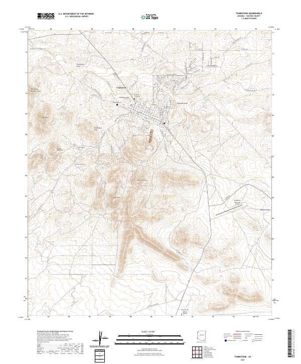 Tombstone 2021 topographic map thumbnail