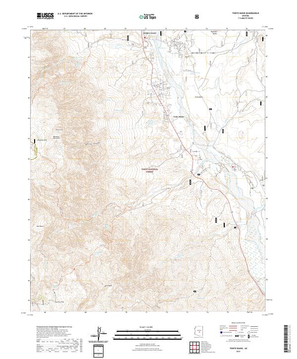 Tonto Basin topographic map thumbnail
