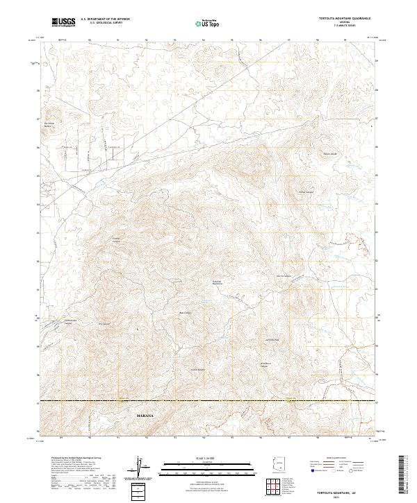 Tortolita Mountains topographic map thumbnail