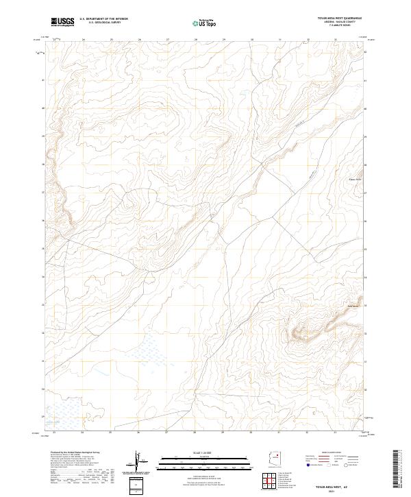 Tovar Mesa West topographic map thumbnail