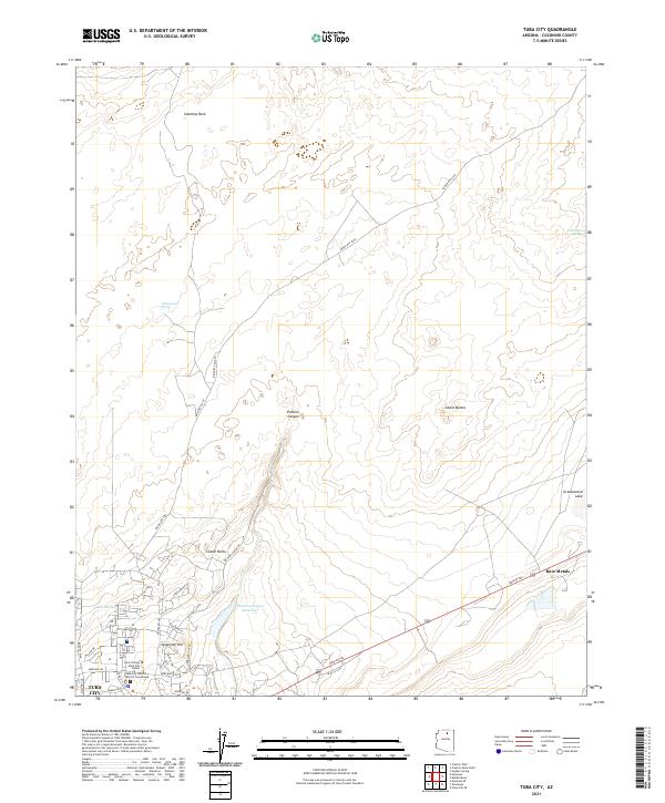 Tuba City 2021 topographic map thumbnail