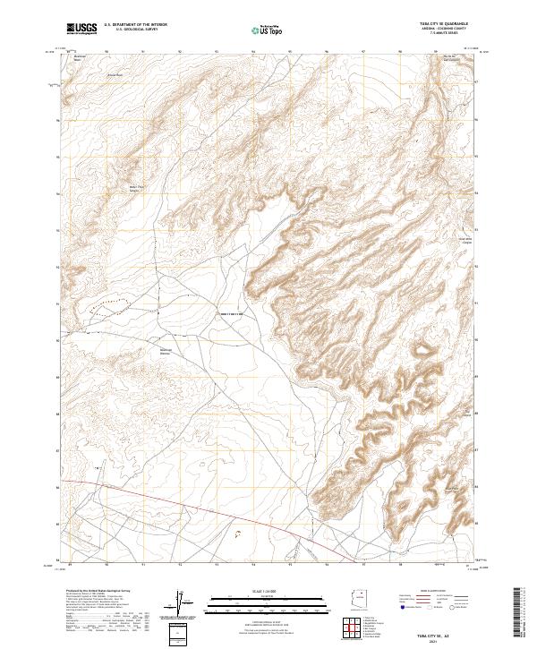 Tuba City SE 2021 topographic map thumbnail