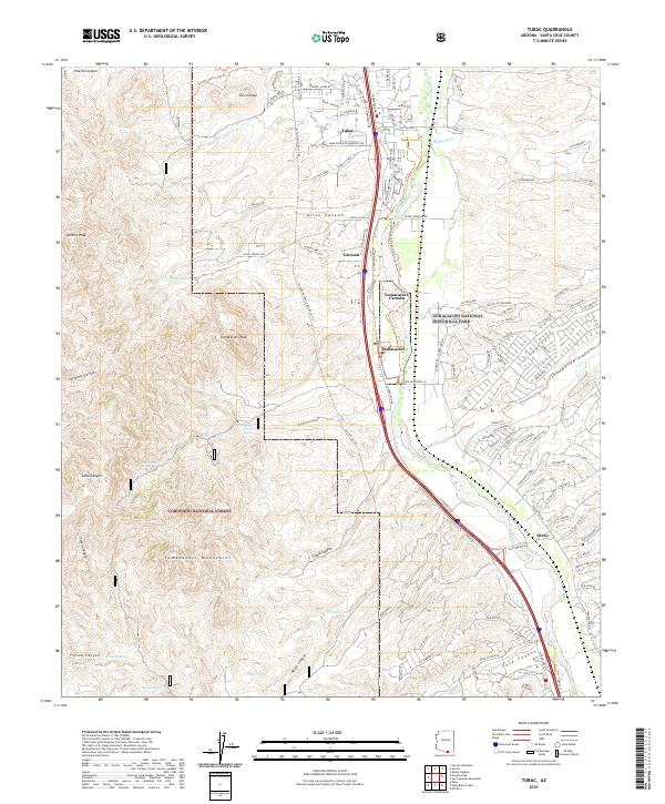 Tubac topographic map thumbnail
