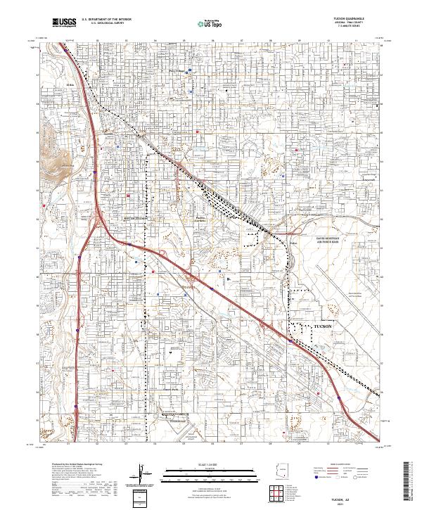 Tucson 2021 topographic map thumbnail