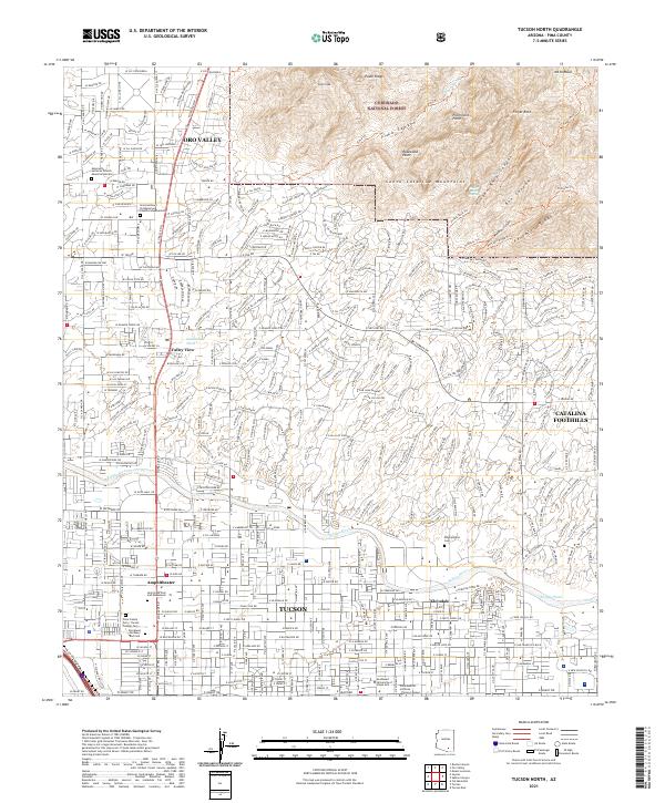 Tucson North topographic map thumbnail