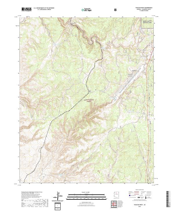 Tusayan West 2021 topographic map thumbnail