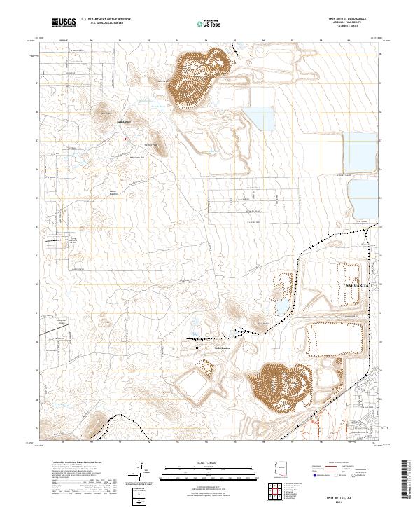 Twin Buttes topographic map thumbnail