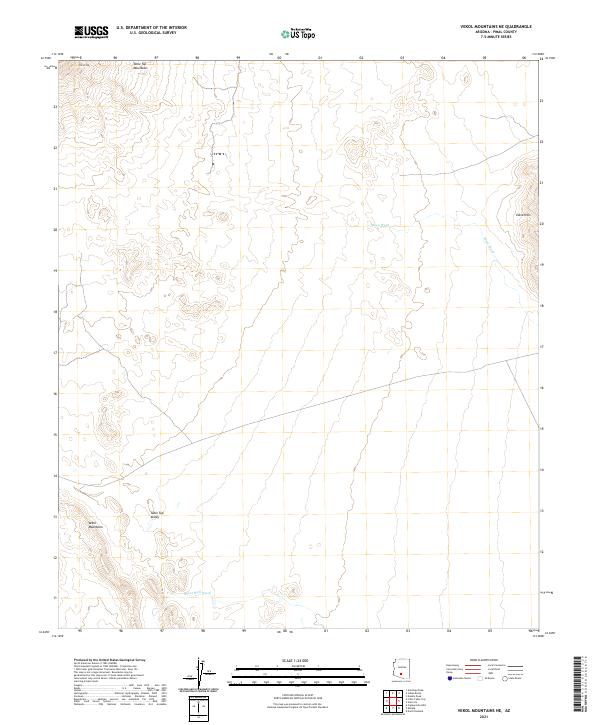 Vekol Mountains NE 2021 topographic map thumbnail