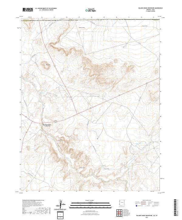 Walker Creek Reservoir topographic map thumbnail