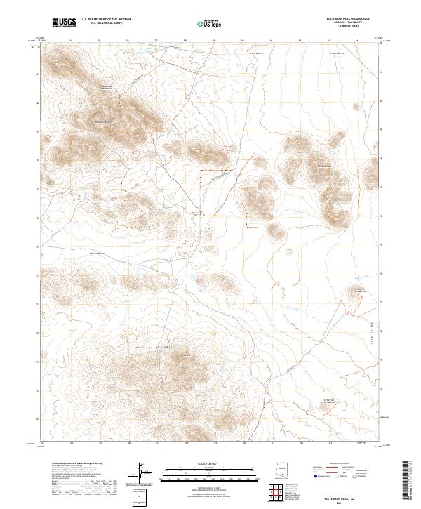 Waterman Peak topographic map thumbnail